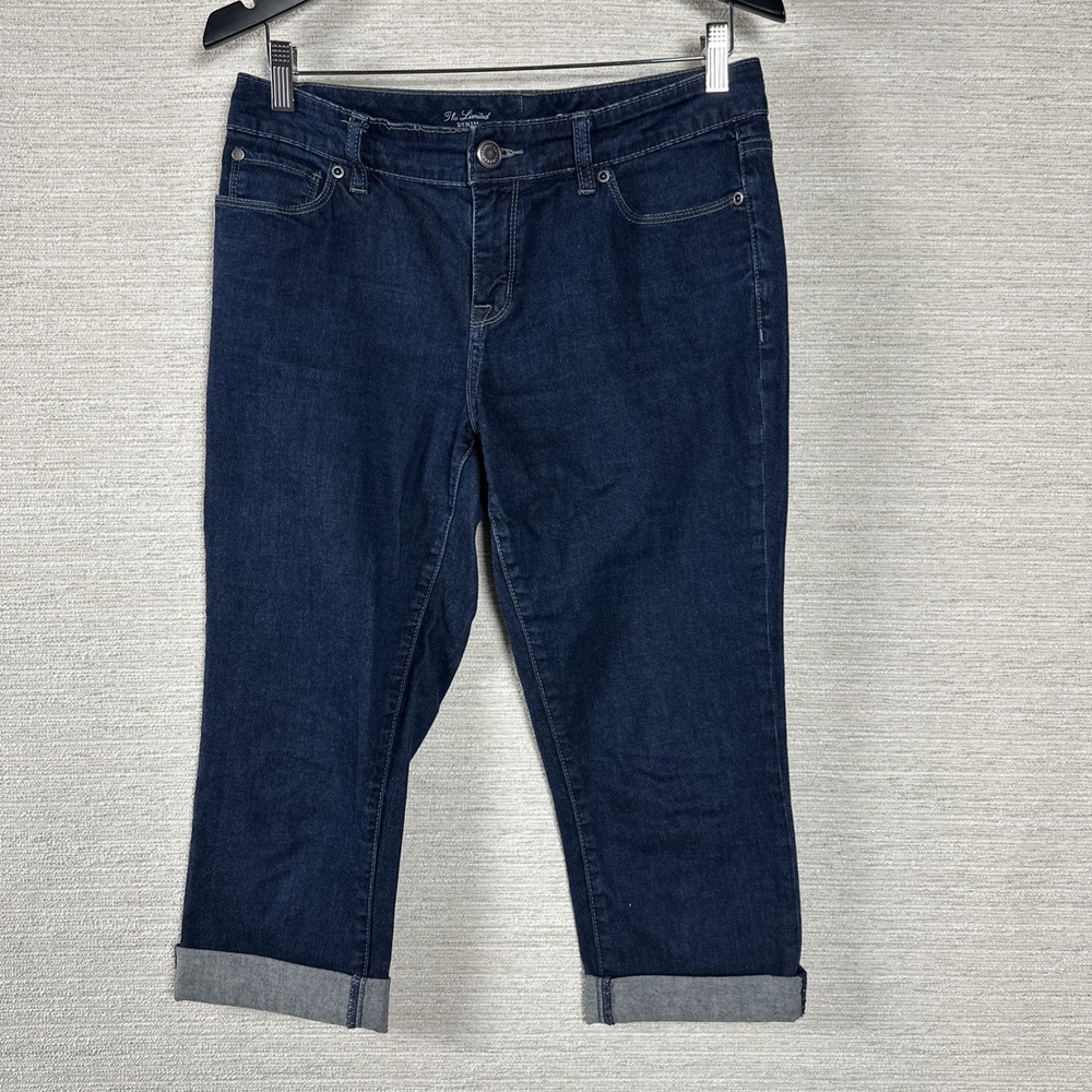 The Limited 312 Capri Jeans Women's 8 Dark Wash Denim Cuffed Stretch Crop Casual